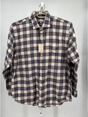 Peter Millar Langley Summer Soft Cotton Sport Shirt Mens 2XL Multi Flannel Plaid